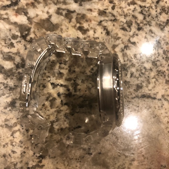 Michael Kors watch- silver/diamonds clear strap - Picture 4 of 8